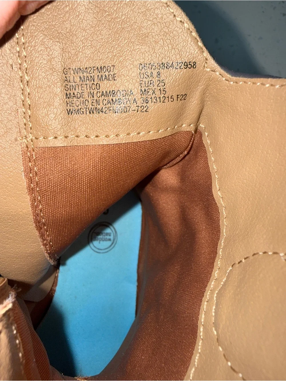 Wonder Nation Tan Cowboy Boots with Blue Star Embroidery